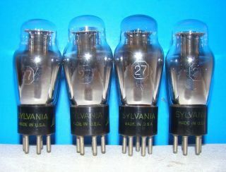 No 27 Sylvania Radio Guitar Electron Vacuum 4 Tubes Valves St Type 227 27