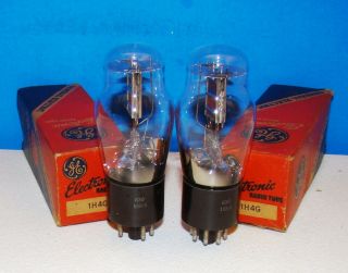 Type 1H4G GE NOS vintage radio audio vacuum tubes 2 valves ST shape 6H4GT 2