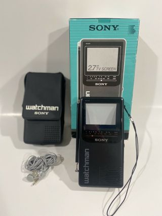 Sony Watchman Fd - 270 Handheld Black And White Tv - Comes