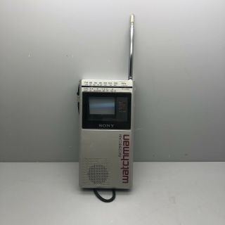 Vtg 1984 Sony Watchman Portable Tv Radio Model Fd - 20a Classic