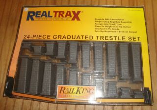 Mth Realtrax Rail King 24 Piece Graduated Trestle System 40 - 1033