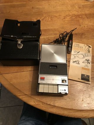 Vintage Ge Cartridge Tape Recorder M8300b W/ Case,  Microphone & Instructs