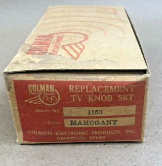 Nos Colman 1153 Replacement Tv Knob Set Mahogany Tuning Volume - Usa Bakelite