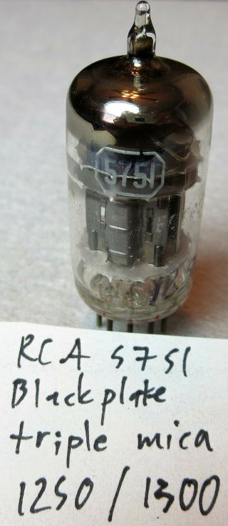 Vintage Rca 5751 Black Plate Triple Mica Support Rods Tests Nos
