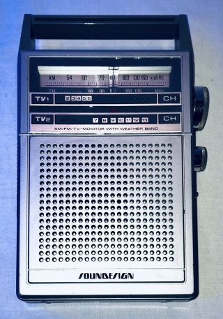 Vintage Soundesign 2420 Four Band Am/fm/tv1/tv Weather Radio
