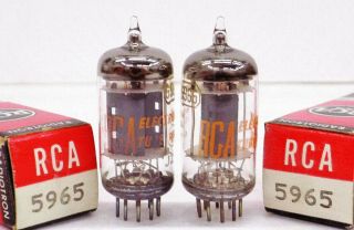 N.  O.  S Vintage 1963 Rca 5965 Triple Mica Tubes W/matched Codes