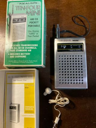 Nib Vintage Realistic Ten - Four Mini Am/cb Radio 12 - 606 Nos Tandy