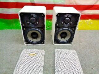 Estate Vintage Pair Radioshack Optimus Speakers Pro 7av White 40 - 2059 U Tube