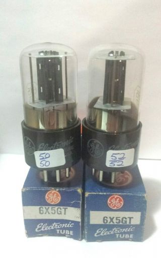 2 Matching Date Ge 6x5 Gt Vacuum Tubes On Calibrated Tv 7 Strong