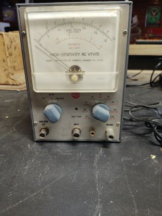 Vintage Rca Vacuum Tube Volt Meter Wv - 76a High Sensitivity Ac Vtvm
