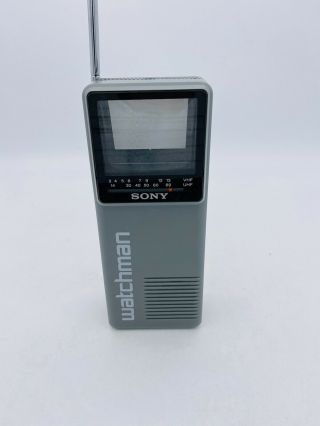 Collectible Sony Watchman Portable Handheld B&w Television Fd - 10a (1989)