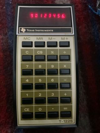 Rare TI - 1225 Calculator Texas Instruments True Value exclusive w/BOX & PAPERS 2