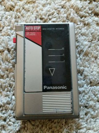 Panasonic Rq - 345 Mini Cassette Recorder Auto Stop/one Touch Recording