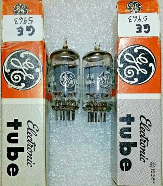 Matched Pair 5963 (12au7) Ge Vacuum Tubes,  Tv - 7d 122,  - Will Combine Ship