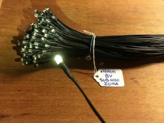 (10) 8v - 4mm Indicator Lamp - Wires Led - Dial - Qr - 4500/6500 Qrx - 5500 6500 7500/sansui