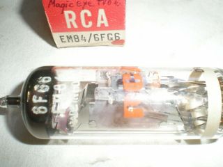 Rca Holland Made 6fg6 Em84 Magic Eye Bar Tuning Indicator Tube Nib Nos Bright