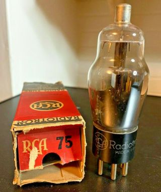 Vintage Nos Rca Type 75 Avc Detector Amplifier Vacuum Tube Hickok 600a Est