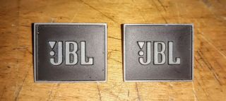 Vintage Pair Jbl Metal Speaker Badges For L20 And Many Others,  Good Shape.  Look