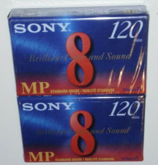 2 Sony Mp Camcorder 8mm Cassettes Video 8 P6 - 120mpd Usa Made In Usa