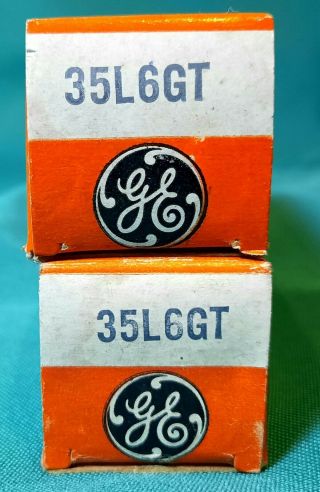 Two (2) GE/RCA 35L6GT NOS Rectifier Tubes.  Old Stock 2