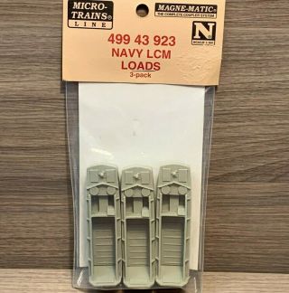 N Scale Micro - Trains Navy Lcm Boat Loads 3 - Pack 499 43 923 Landing Craft Mech.