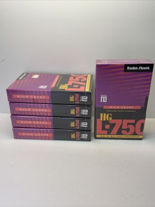 5 Radioshack Hg L750 Blank Beta Cassette Tape Betamax