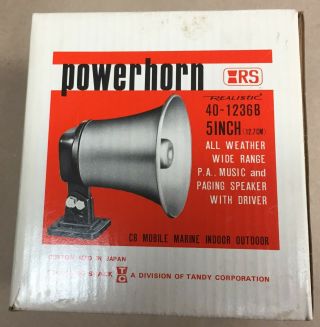 Power Horn 40 - 1236d Realistic Radio Shack Tandy Corp.  All Weather Speaker 5 "