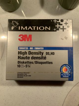 3m Ds Hd 5.  25” Floppy Diskettes 10 Pack Ibm Formatted 1.  2 Mb 12883
