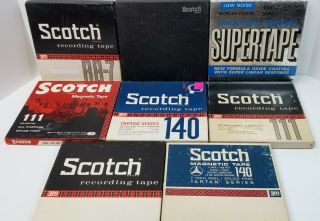 7x Various Scotch 7 - Inch Reel - To - Reel Tapes As Blanks Plus 1 Radio Shack