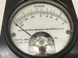Vintage Weston Ohm Meter Model 689 (Q - 2021 - 01 - 16) 2