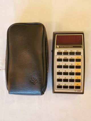 Vintage Texas Instruments Ti - 1250 Calculator,  W/ Case,