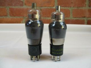 2 RCA Sylvania 6C6 Vacuum Tubes Dark Glass TV - 7 NOS NIB 2