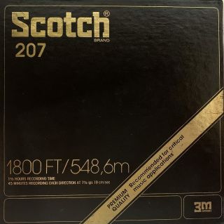 Scotch 207 Mastering Reel Tape,  Lp,  7 " Reel,  1800 Ft,  Plastic Box