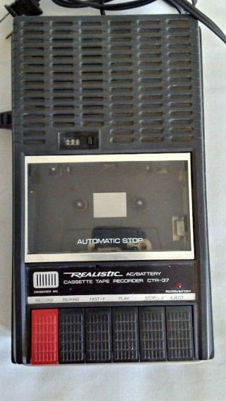 Vintage Realistic Cassette Tape Recorder Ctr - 37,