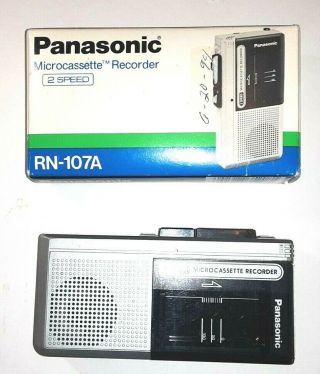 Vintage Panasonic Microcassette Recorder 2 Speed Rn - 107a.  A4