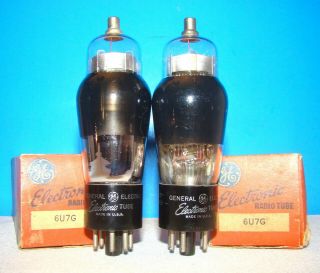 Type 6u7g Ge Nos Vintage Radio Audio Vacuum Tubes 2 Valves St Shape 6u7
