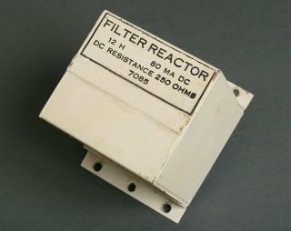 Vintage Filter Reactor - Choke For Power Supply 12 Hy 80 Ma 250 Ohms