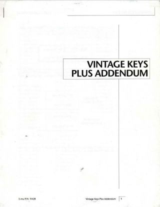 E - Mu Vintage Keys Plus Addendum 1992