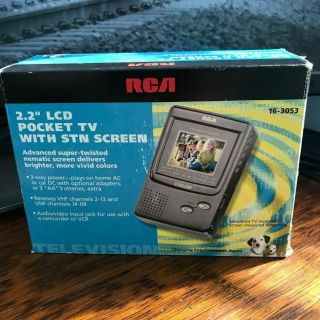 Rca 2.  2 " Lcd Portable Hand Held Pocket Uhf/vhf Tv With Stn Screen Model 16 - 3053