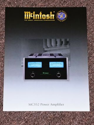 Mcintosh Mc352 Power Amplifier Sales Brochure