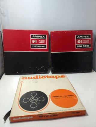 Ampex 641,  434 Audiotape 1861 Reel To Reel 7 " Tape Pre - Recorded Photo & Details