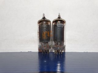 2 X 6au6/a Rca Tubes Black Plates Strong Matched Pair
