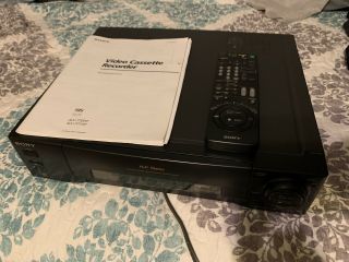 Sony Vhs Player Recorder Slv - 770hf 4 Head Vcr Plus With Book And Remote