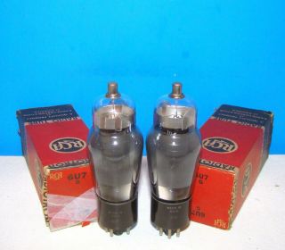 Type 6U7G RCA NOS vintage radio audio vacuum tubes 2 valves ST shape 6U7 2