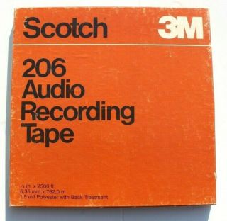Scotch 3m 206 Audio Recording Tape Reel To Reel 1/4 " In 2500ft 206 - 1/4 - 2500 - Rn