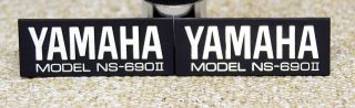 2 Metal Yamaha Ns - 690 Ii Speaker Badges / Logos