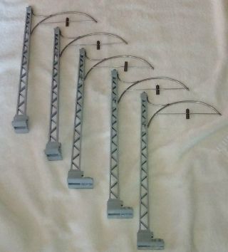Lgb Set Of 5 Catenary Poles With Wire Masts,  G Scale