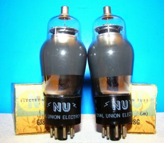 Type 6j8g Nu Nos Vintage Audio Radio Vacuum Tubes 2 Valves St Shape 6j8gt