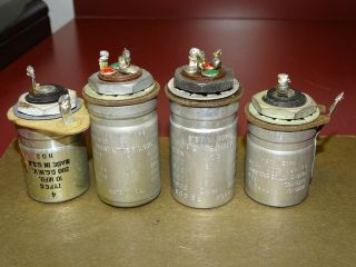 4 Aerovox Can Filter Capacitors,  200 Wvdc,  From Western Electric Item