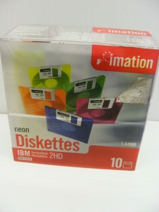 Imation 3.  5 " 2hd Diskettes 1.  44mb Ibm Formatted,  10 Pack Brand New/sealed